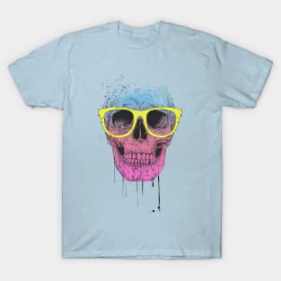 Pop art skull with glasses T-Shirt